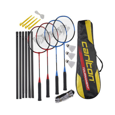 Badmintonová raketa CARLTON TOURNAMENT SET – 4 rakety + loptičky + Sieť